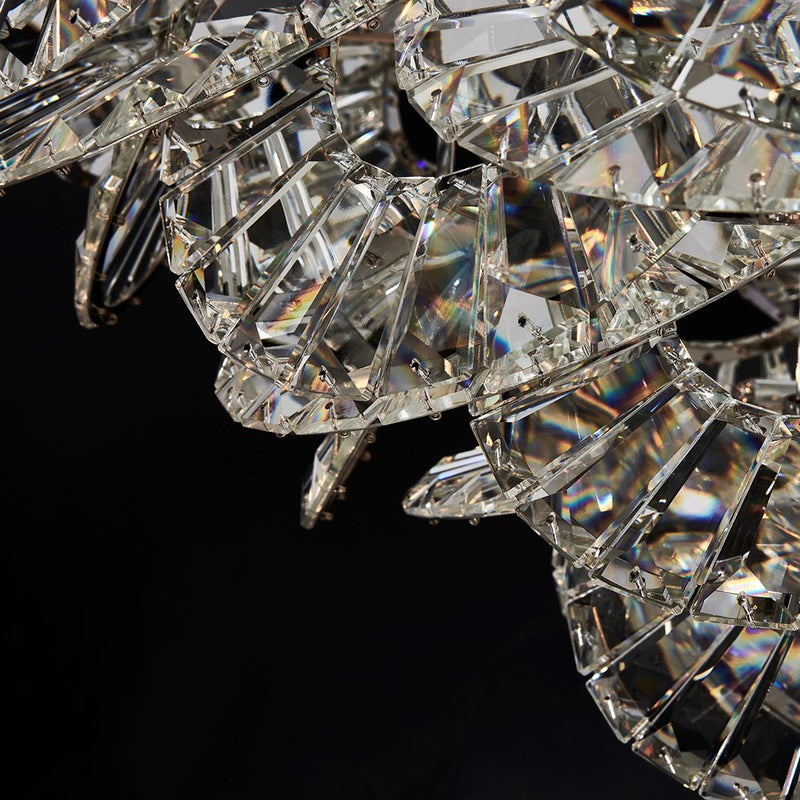 Kalco Luminoso 18Lt Chand, Chrome/Trapezoidal Crystal
