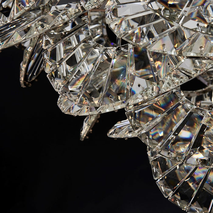 Kalco Luminoso 18Lt Chand, Chrome/Trapezoidal Crystal