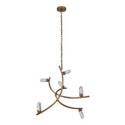 Kalco Bilancia 6 Light Chandelier, Firenze Clear/True Brass - 045655-062-FR001