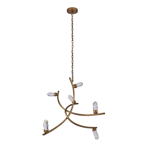 Kalco Bilancia 6 Light Chandelier, Firenze Clear/True Brass - 045655-062-FR001
