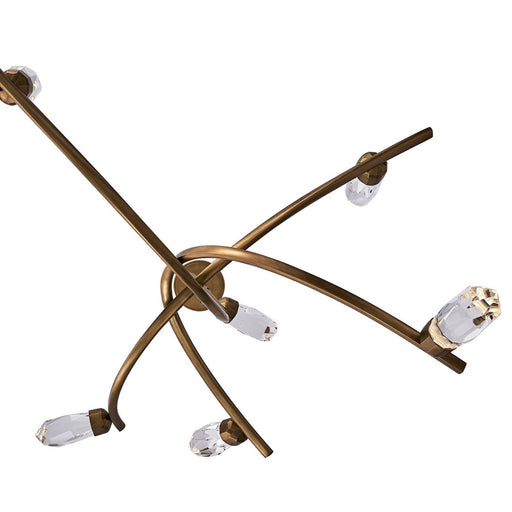 Kalco Bilancia 6 Light Chandelier, Firenze Clear/True Brass