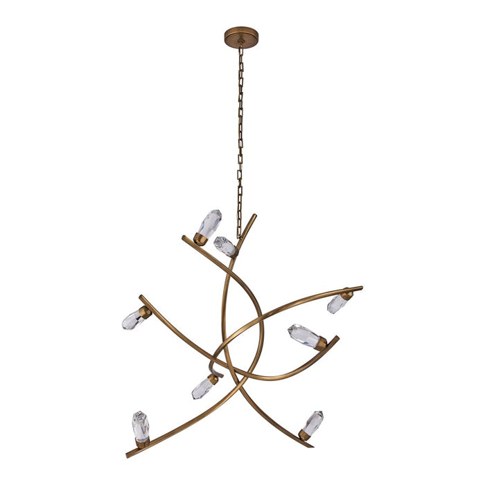 Kalco Bilancia 8 Light Chandelier, Firenze Clear/True Brass - 045656-062-FR001
