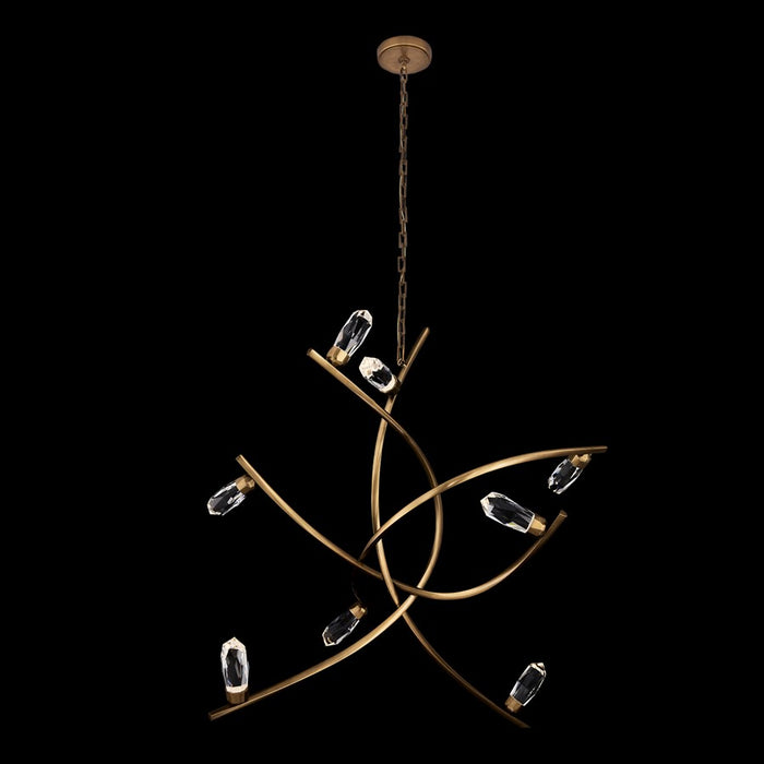 Kalco Bilancia 8 Light Chandelier, Firenze Clear/True Brass