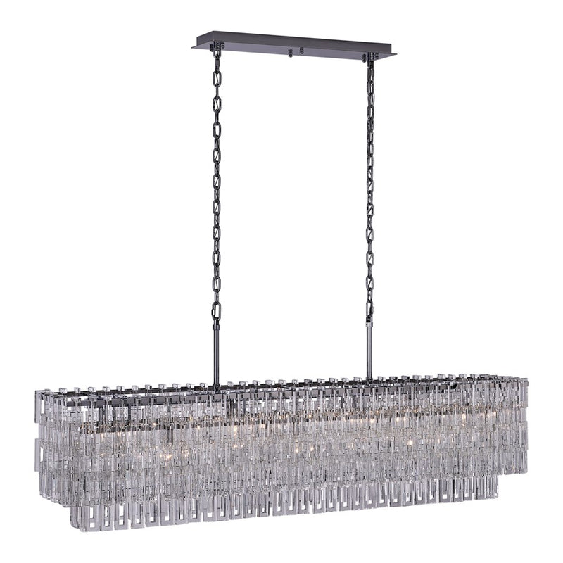 Kalco Catene 7 Light Linear Pendant, Firenze Clear/Chrome - 047161-010-FR001