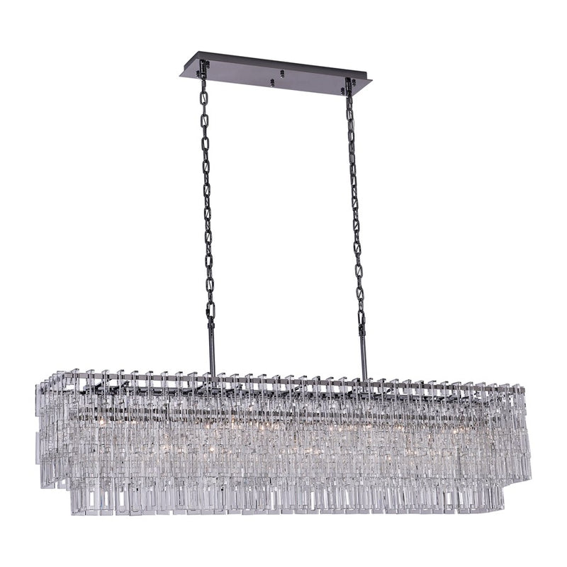 Kalco Catene 7 Light Linear Pendant, Firenze Clear/Chrome