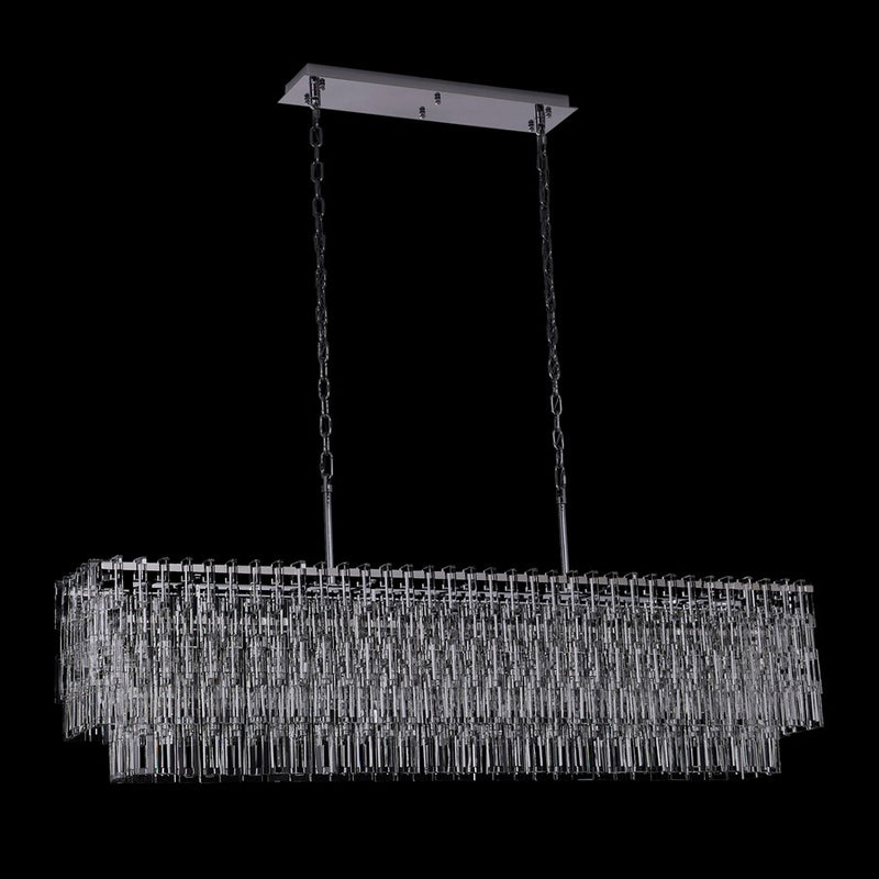 Kalco Catene 7 Light Linear Pendant, Firenze Clear/Chrome