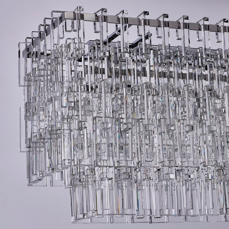Kalco Catene 7 Light Linear Pendant, Firenze Clear/Chrome