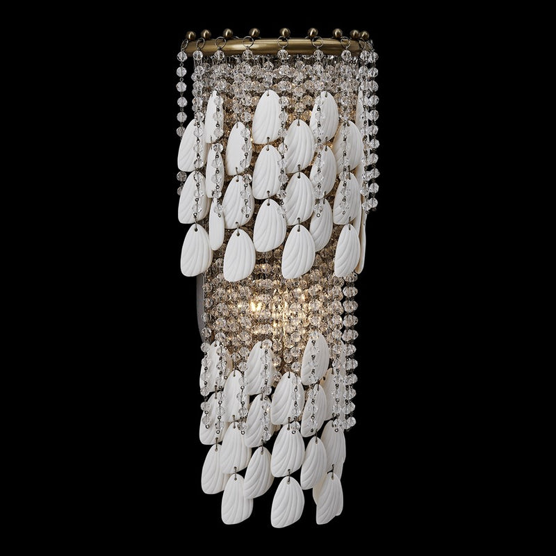 Kalco Farfalle 2Lt Wall Sconce, Clear/Brushed Champagne Gold