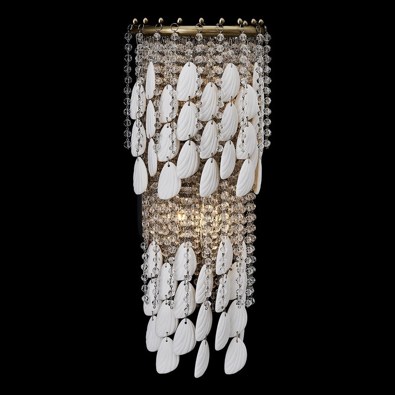 Kalco Farfalle 2Lt Wall Sconce, Clear/Brushed Champagne Gold