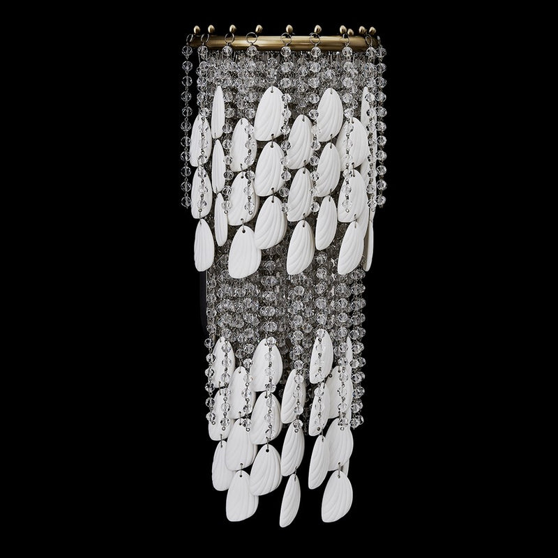 Kalco Farfalle 2Lt Wall Sconce, Clear/Brushed Champagne Gold