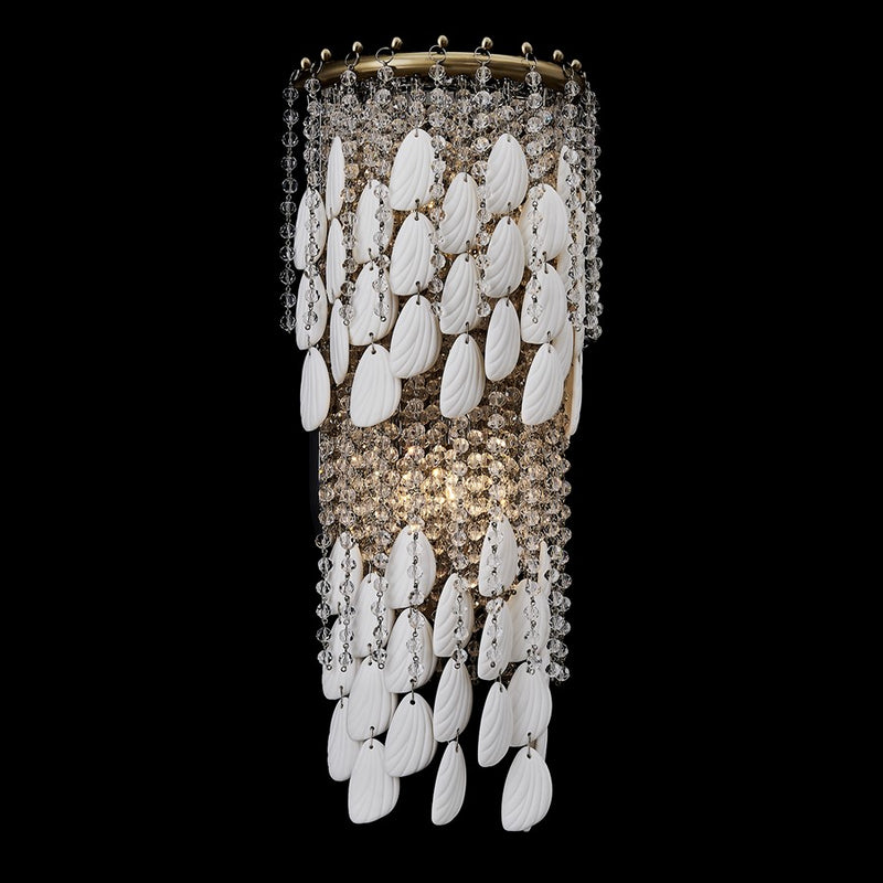 Kalco Farfalle 2Lt Wall Sconce, Clear/Brushed Champagne Gold