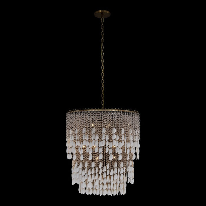 Kalco Farfalle 18Lt Chandelier, Clear/Brushed Champagne Gold