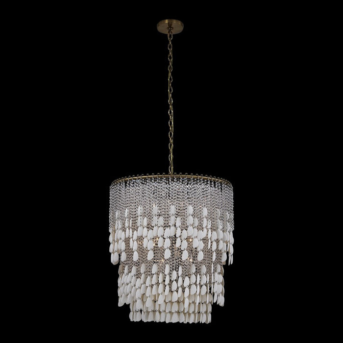 Kalco Farfalle 18Lt Chandelier, Clear/Brushed Champagne Gold