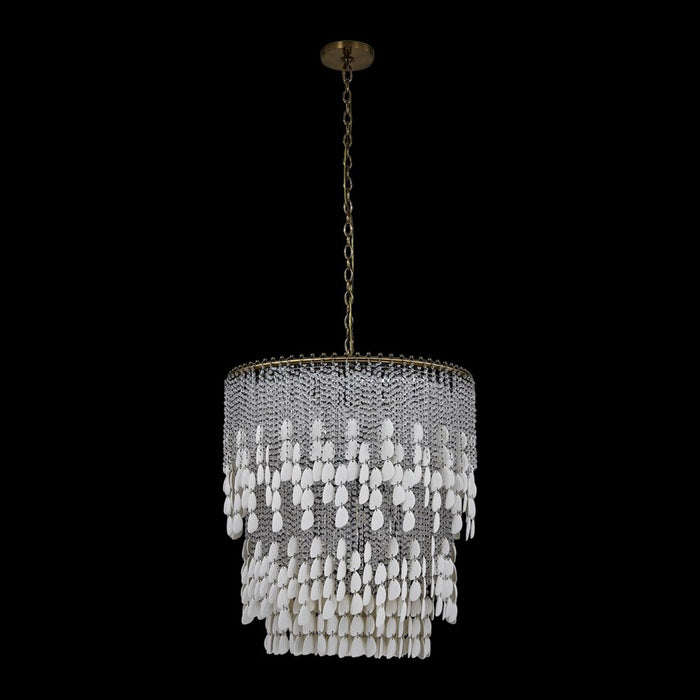 Kalco Farfalle 18Lt Chandelier, Clear/Brushed Champagne Gold