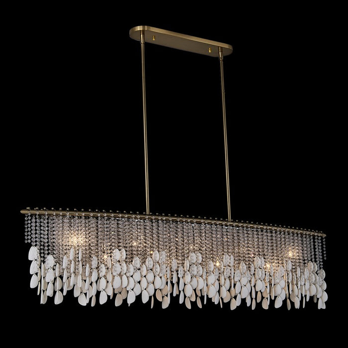 Kalco Farfalle 9Lt Lin Pend, Champagne Gold/Clear/Brushed