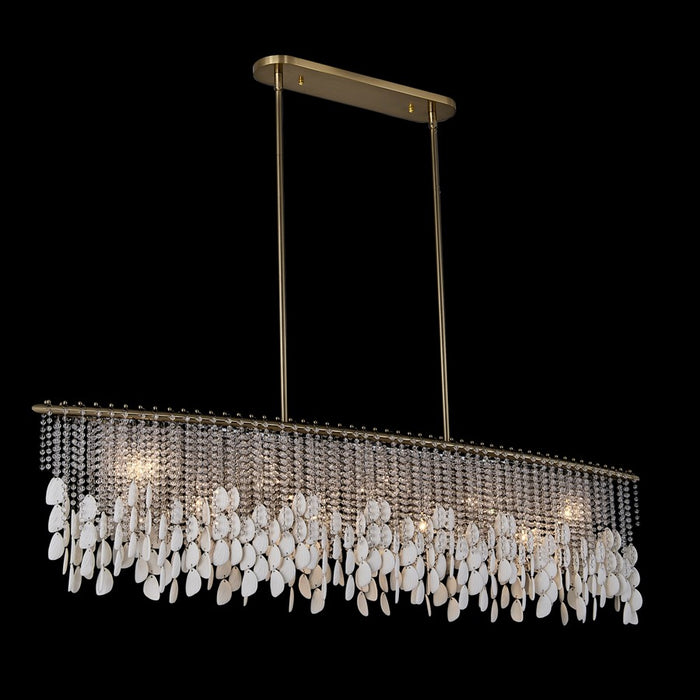 Kalco Farfalle 9Lt Lin Pend, Champagne Gold/Clear/Brushed