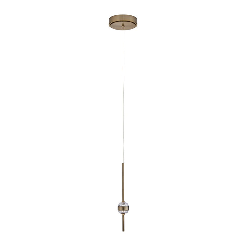 Kalco Goccia 2 Light Mini Pendant/Firenze Clear/Winter Brass - 047611-044-FR001