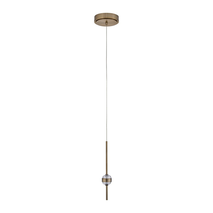 Kalco Goccia 2 Light Mini Pendant/Firenze Clear/Winter Brass