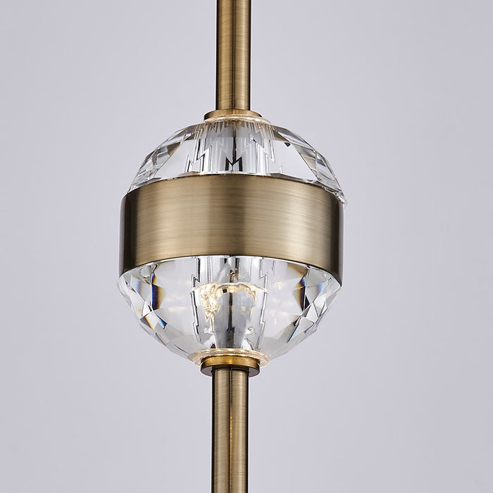 Kalco Goccia 2 Light Mini Pendant/Firenze Clear/Winter Brass