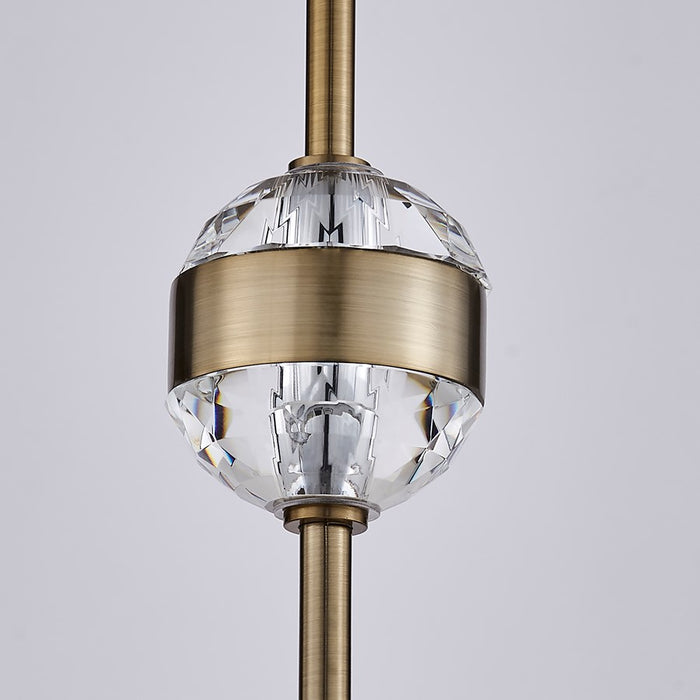 Kalco Goccia 2 Light Mini Pendant/Firenze Clear/Winter Brass
