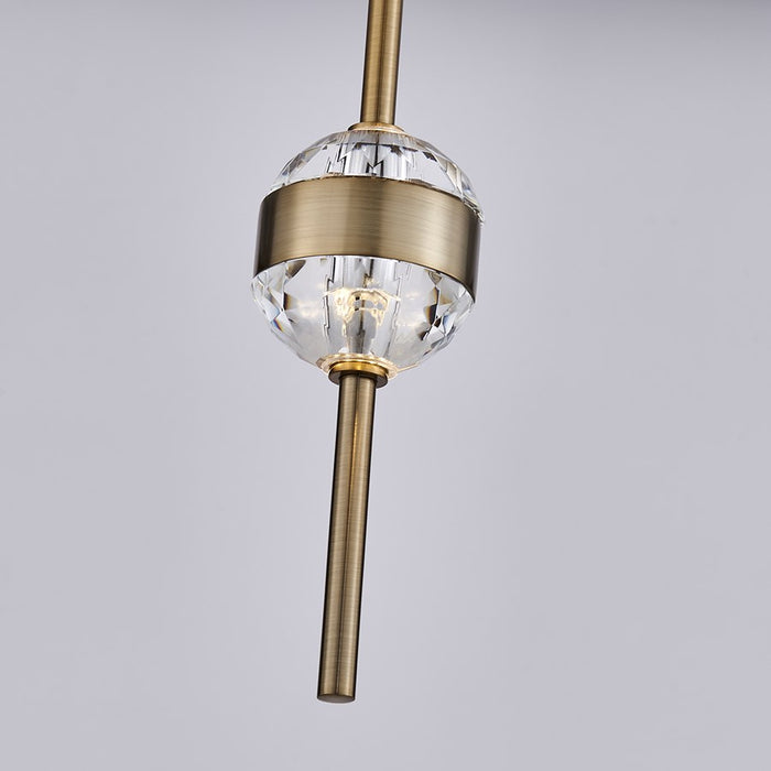 Kalco Goccia 2 Light Mini Pendant/Firenze Clear/Winter Brass