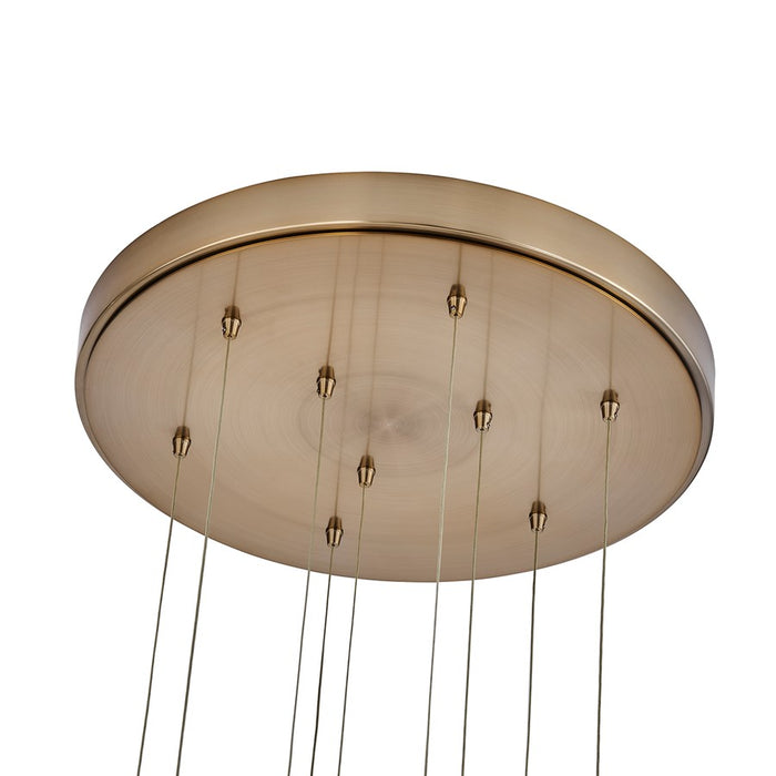 Kalco Goccia 18 Light Chandelier, Firenze Clear/Winter Brass