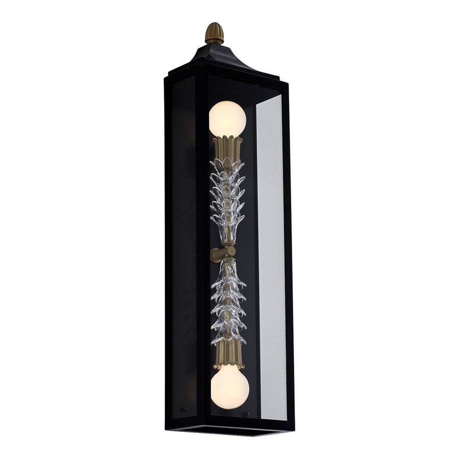 Kalco Lighting Midsummer 2 Light Outdoor Wall Sconce, Matte Black - 410121MB