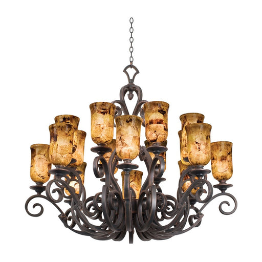Kalco Lighting Ibiza 16 Light Chandelier, Antique Copper - 4264AC-PS5201