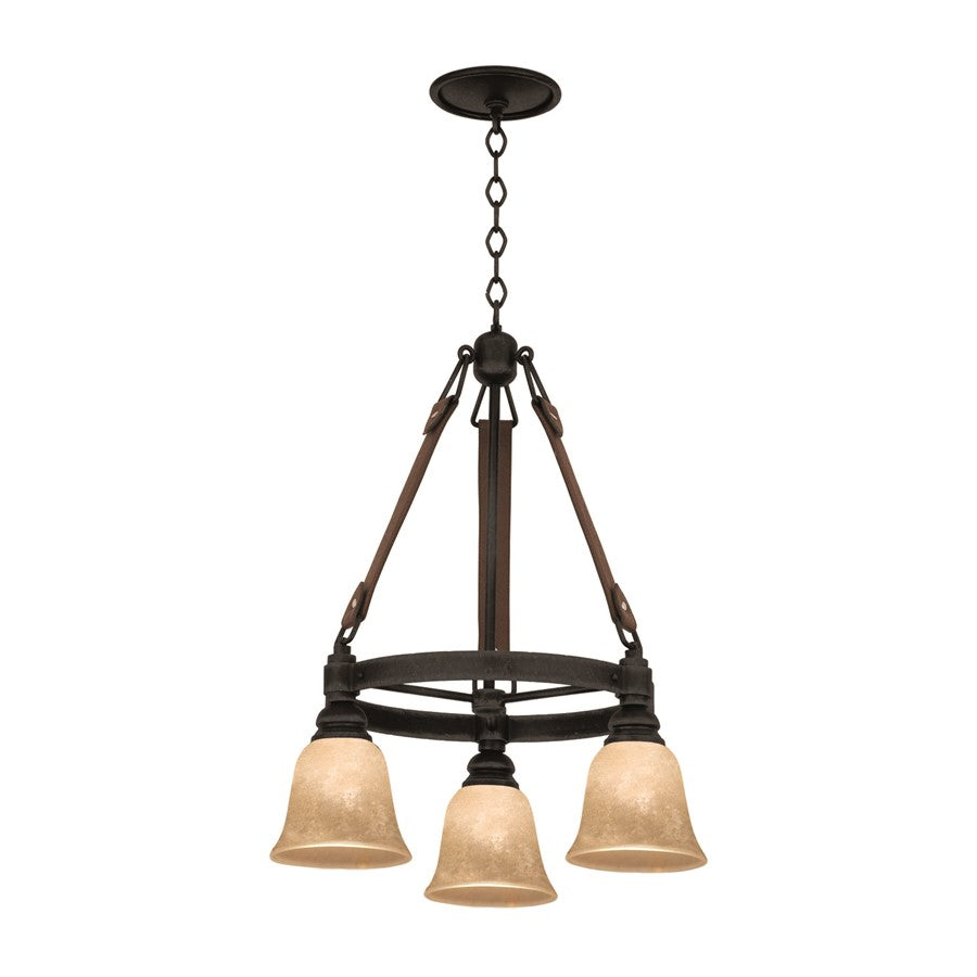 Kalco Lighting Rodeo Drive 3 Light Chandelier, Black - 4633B-ECRU