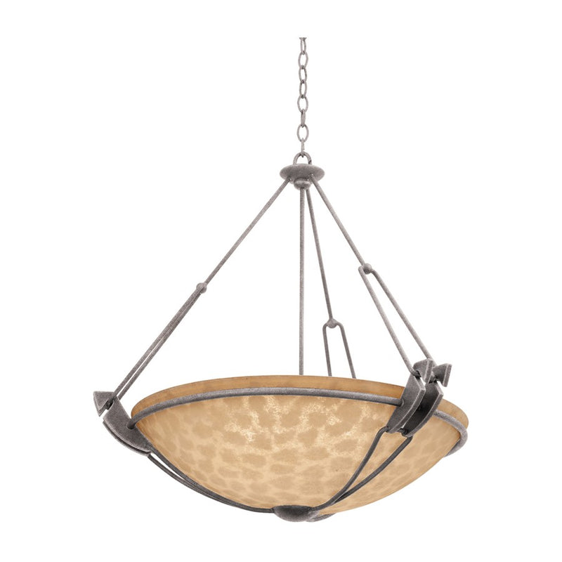 Kalco Lighting Grande 6 Light Chandelier, Country Iron - 4847CI-ECRU