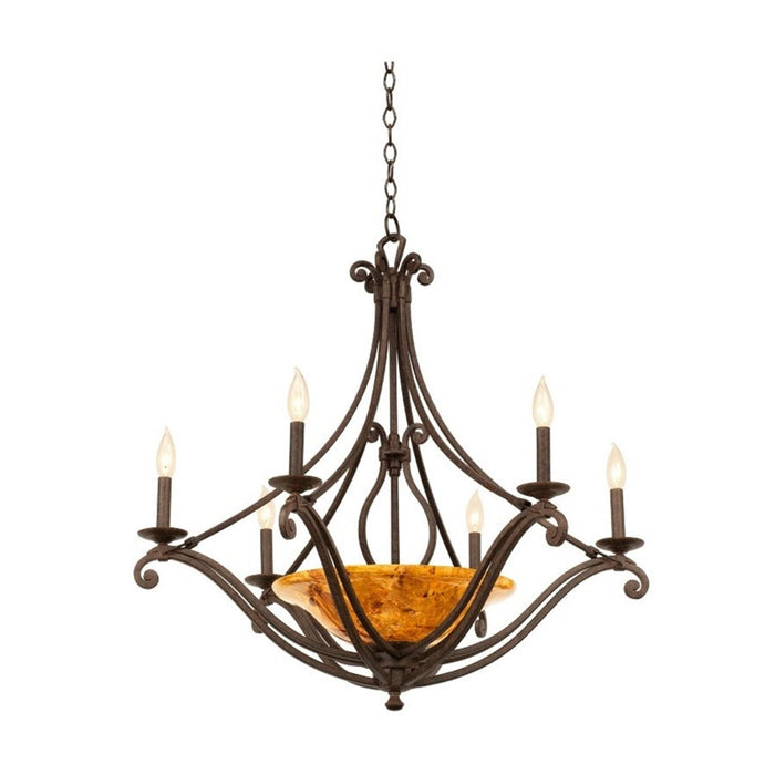 Kalco Lighting Somerset 6 Light Chandelier, Tortoise Shell - 4969TO-PENSH