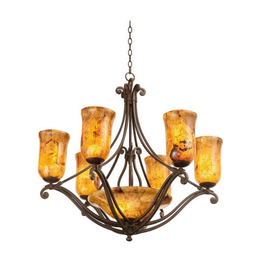 Kalco Lighting Somerset 8 Light Chandelier, Tortoise Shell - 4970TO-PENSH