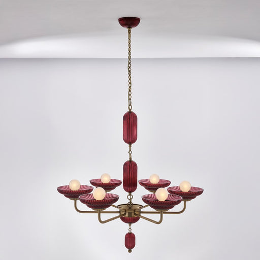 Kalco Lighting Verde 6 Light Pendant, Satin Brass - 519671STB-MGNT