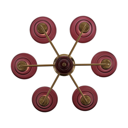 Kalco Lighting Verde 6 Light Pendant, Satin Brass