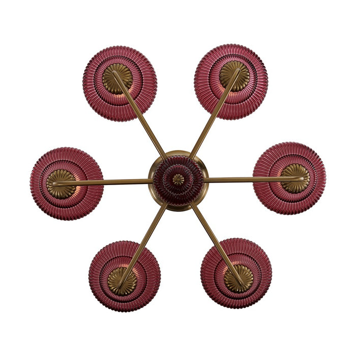 Kalco Lighting Verde 6 Light Pendant, Satin Brass