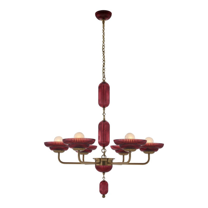 Kalco Lighting Verde 6 Light Pendant, Satin Brass