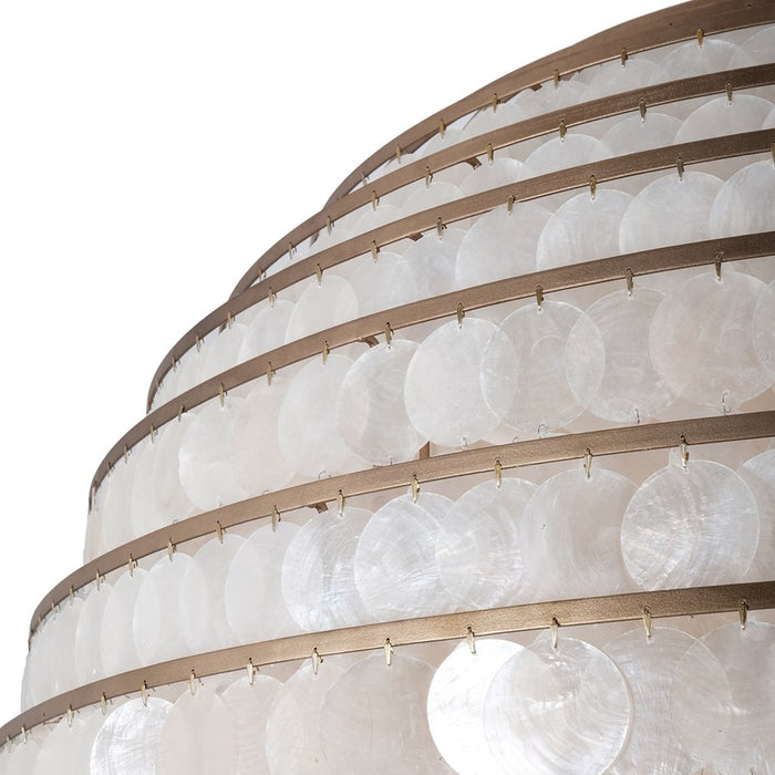 Kalco Lighting Sphere 12 Light Chandelier, Pearlized Antique Brass