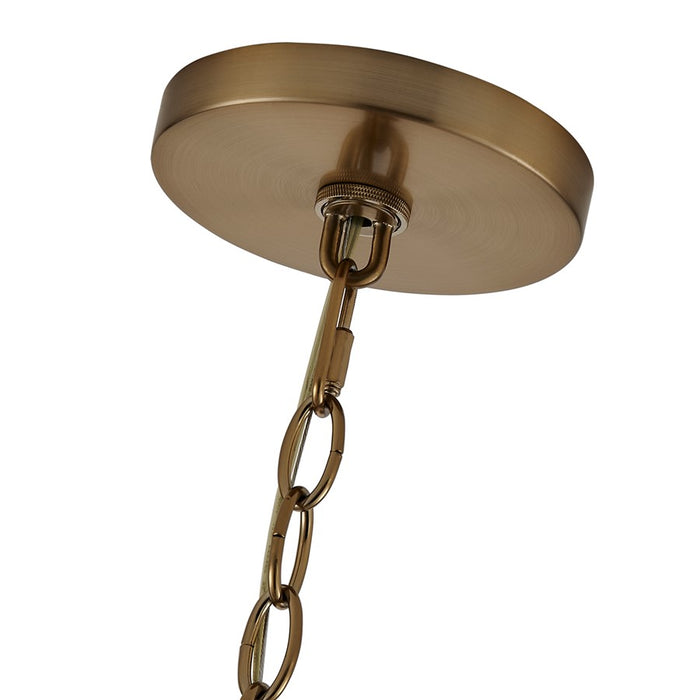 Kalco Lighting Duet 12 Light Chandelier, Vintage Brass