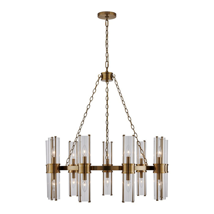 Kalco Lighting Duet 18 Light Chandelier, Vintage Brass - 521356VGB