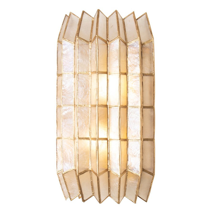 Kalco Lighting Fractal 2 Light Wall Sconce, Oxidized Gold Leaf