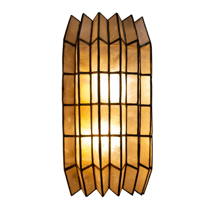 Kalco Lighting Fractal 2 Light Wall Sconce, Oxidized Gold Leaf