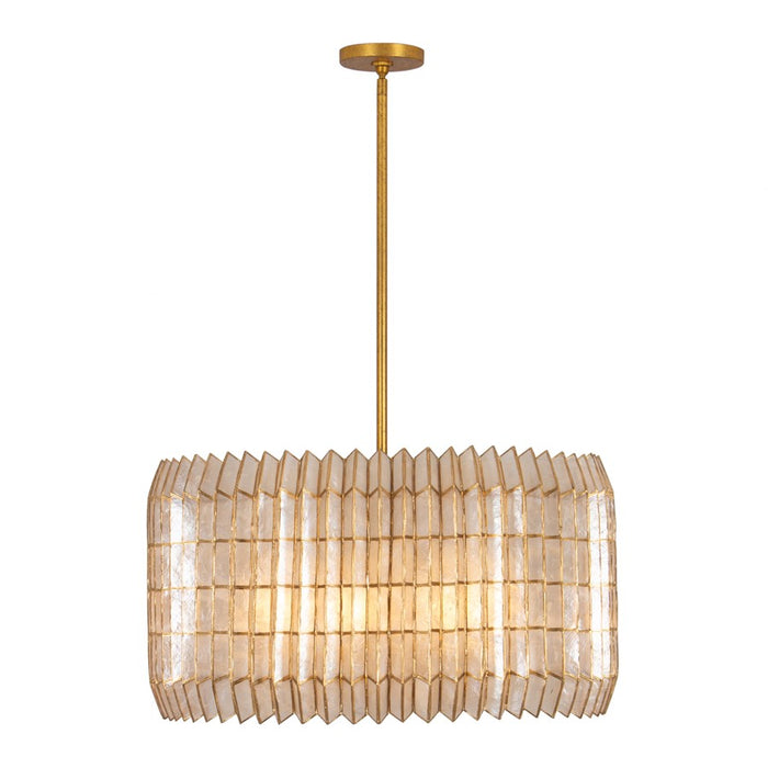 Kalco Lighting Fractal 8 Light Chandelier, Oxidized Gold Leaf