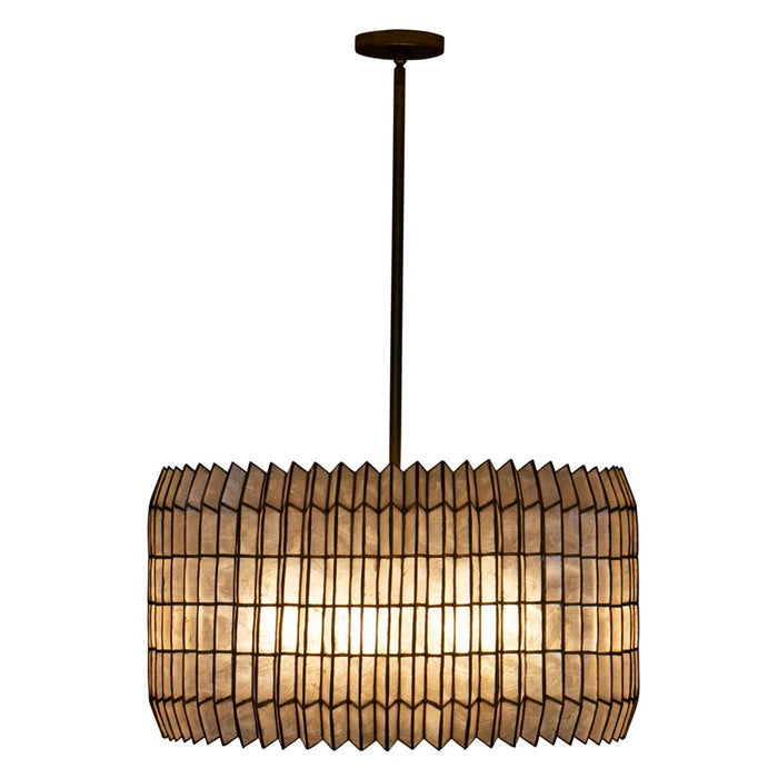 Kalco Lighting Fractal 8 Light Chandelier, Oxidized Gold Leaf