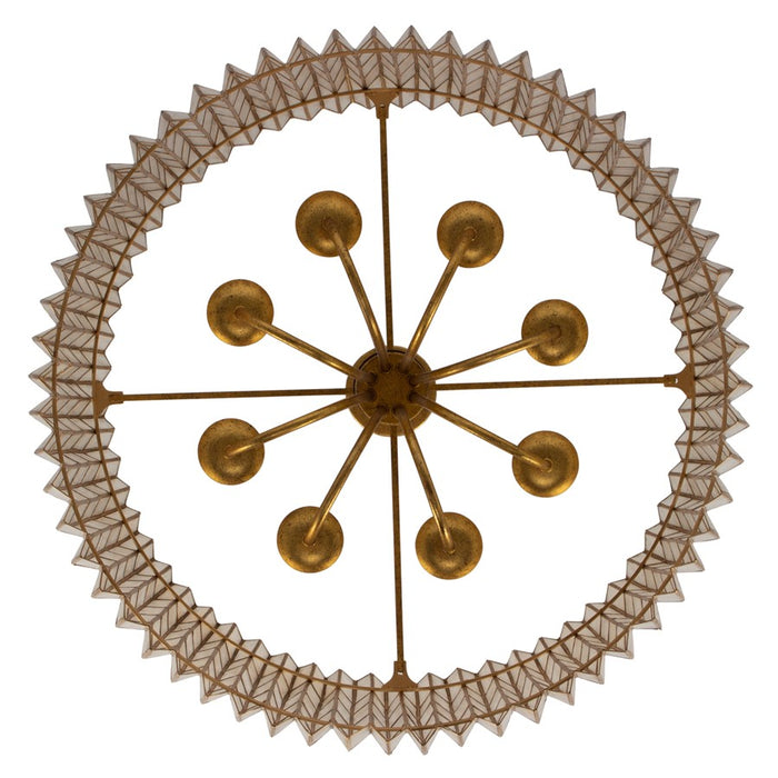 Kalco Lighting Fractal 8 Light Chandelier, Oxidized Gold Leaf