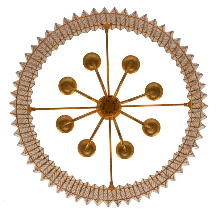 Kalco Lighting Fractal 8 Light Chandelier, Oxidized Gold Leaf