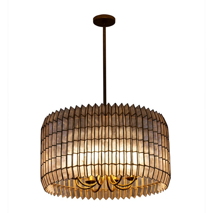 Kalco Lighting Fractal 8 Light Chandelier, Oxidized Gold Leaf