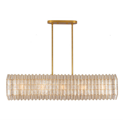 Kalco Lighting Fractal 10 Light Linear Pendant, Oxidized Gold Leaf - 522661OL