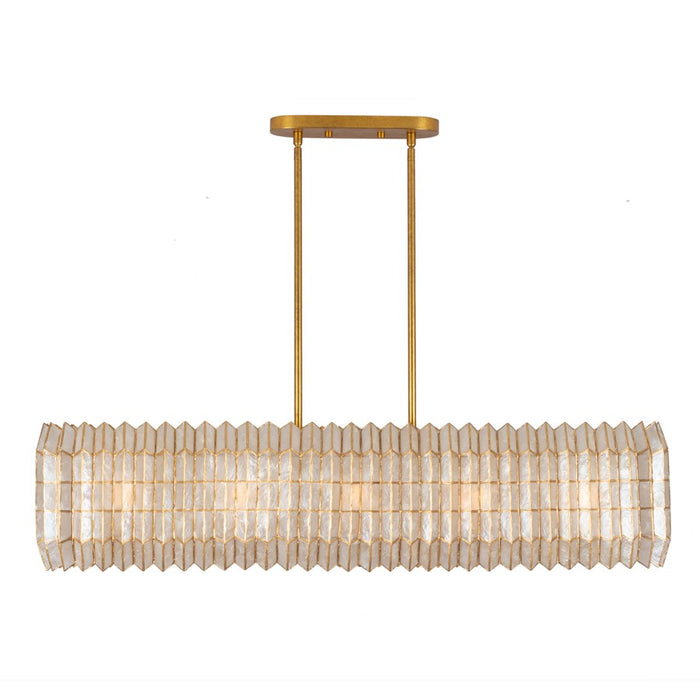 Kalco Lighting Fractal 10 Light Linear Pendant, Oxidized Gold Leaf - 522661OL