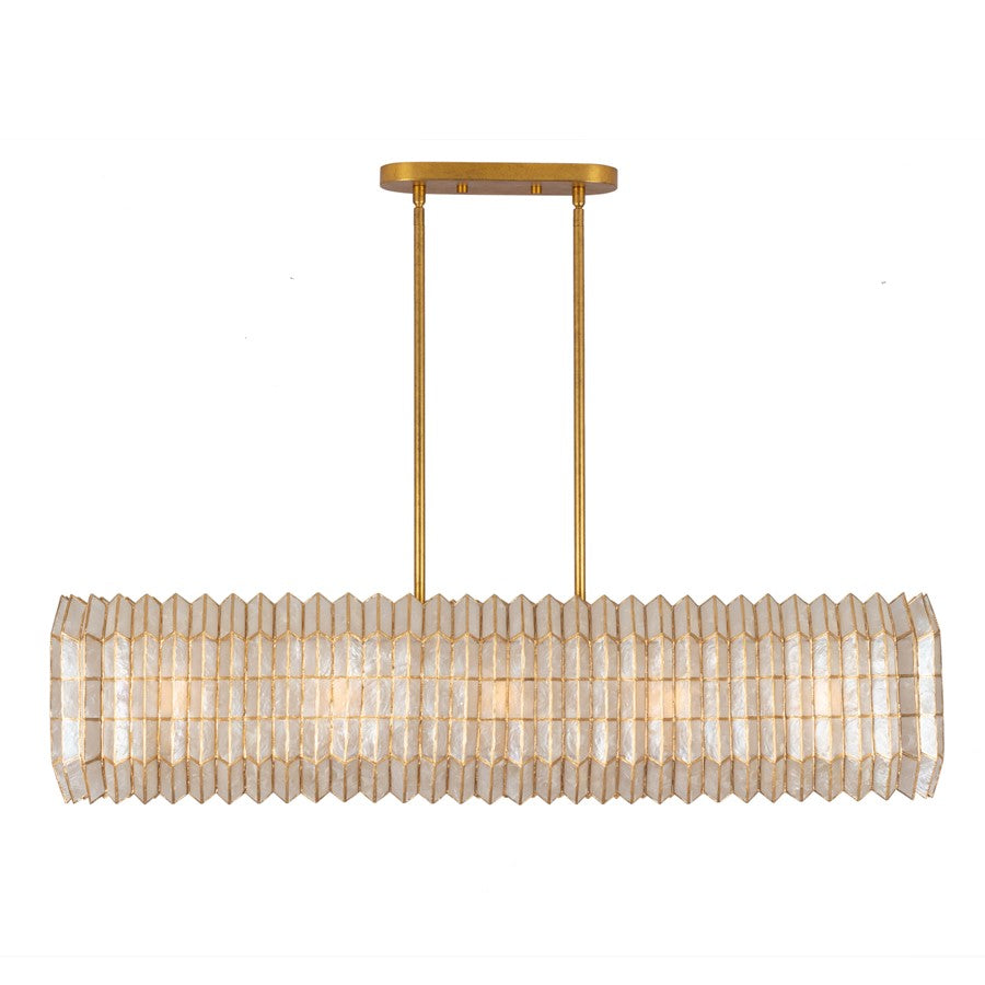 Kalco Lighting Fractal 10 Light Linear Pendant, Oxidized Gold Leaf - 522661OL