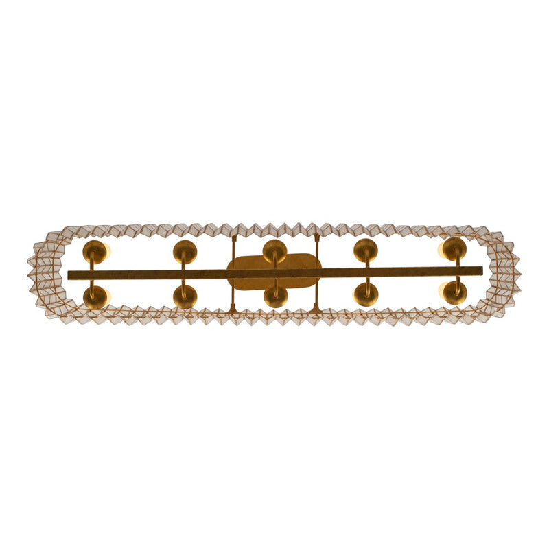 Kalco Lighting Fractal 10 Light Linear Pendant, Oxidized Gold Leaf